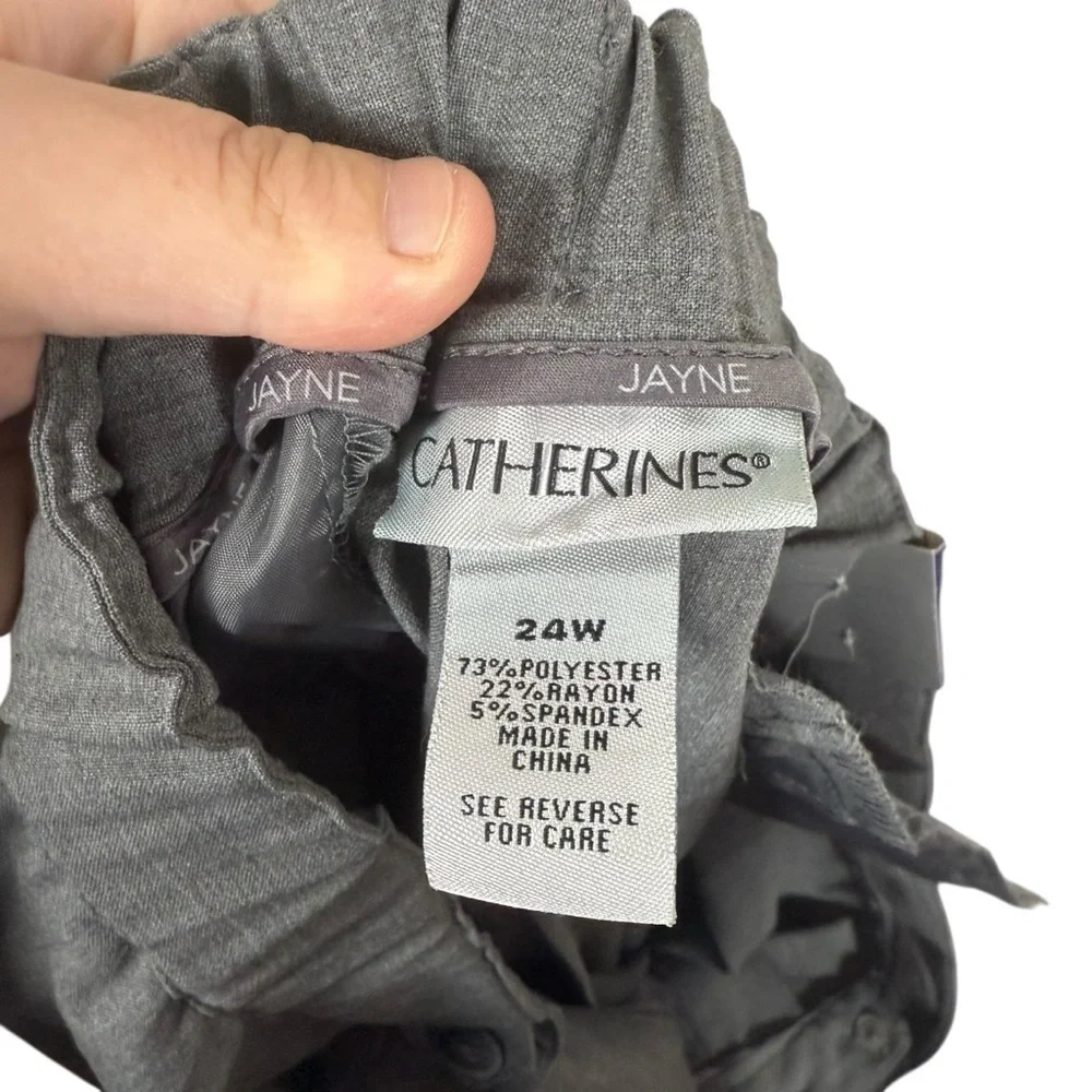 NWT Catherine’s Plus Jayne Straight Leg Pants in Grey Size 24W